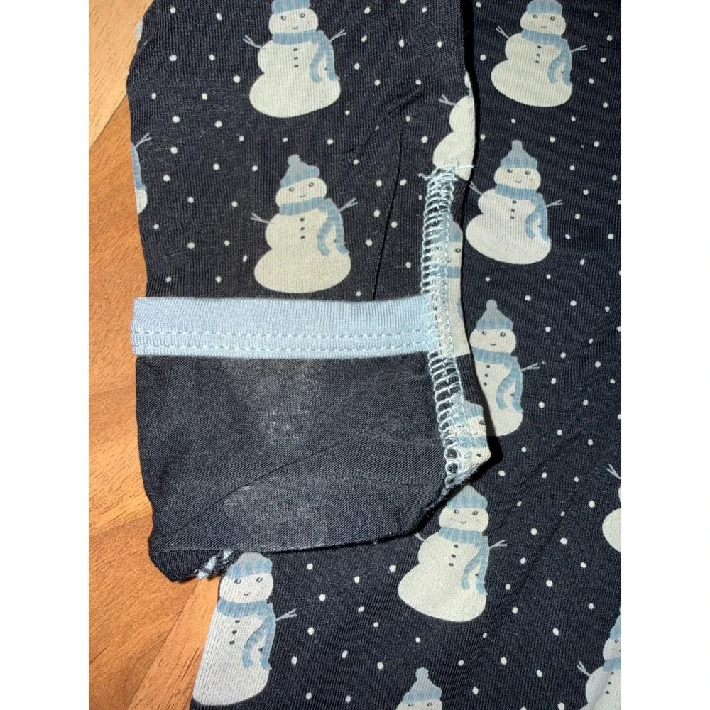 KicKee Pants Footie 6-9M Midnight Tiny Snowman NEW Bamboo Pajamas‎ winter zip